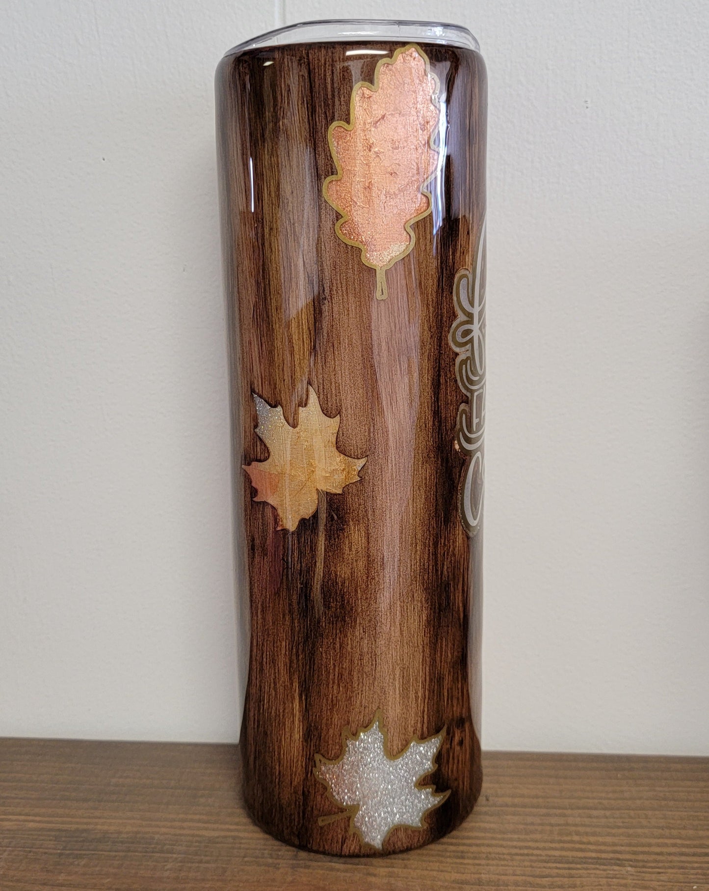 Fall Is My Favorite Dark Woodgrain Tumbler