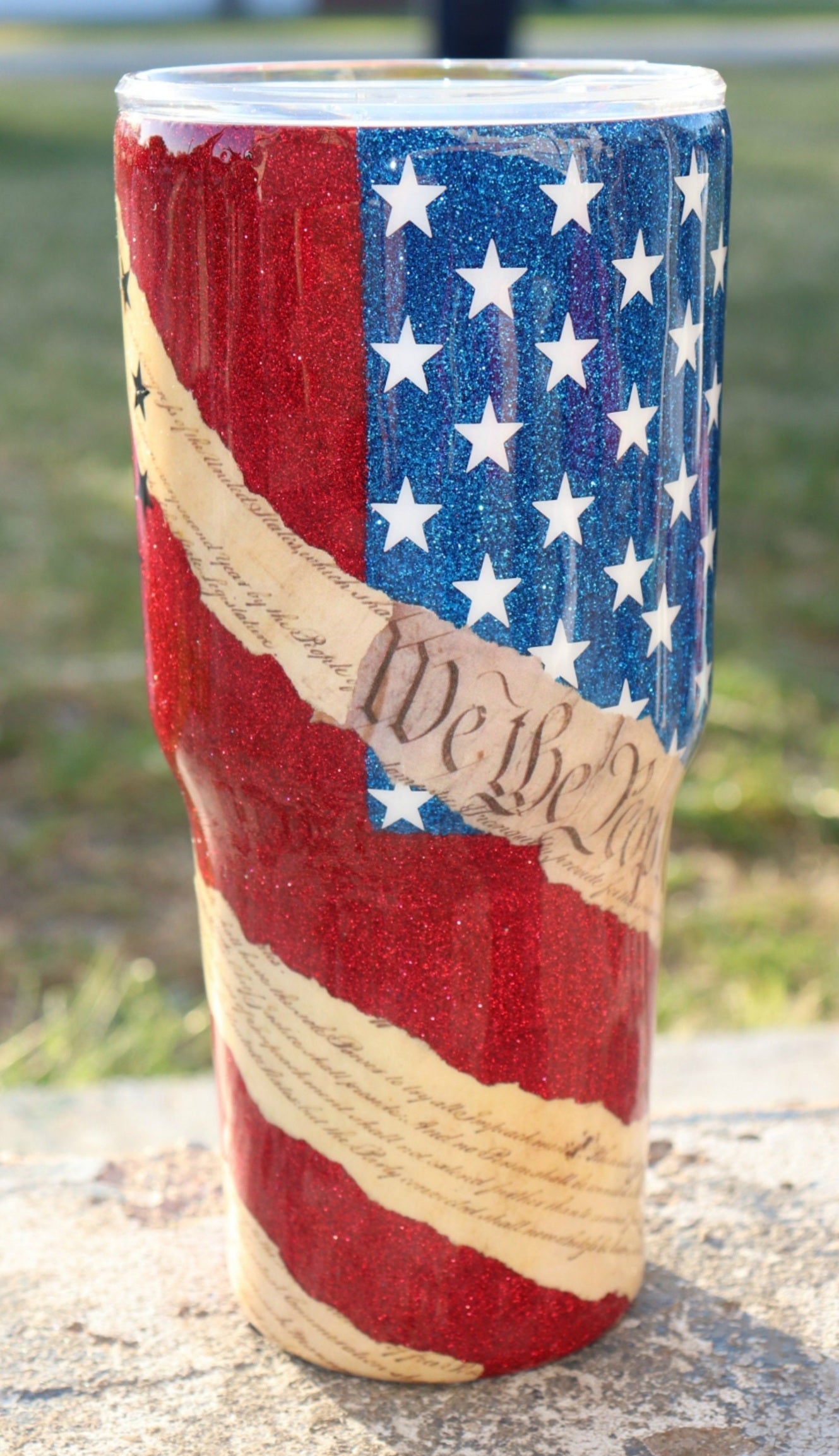 We The People Glitter Tumbler