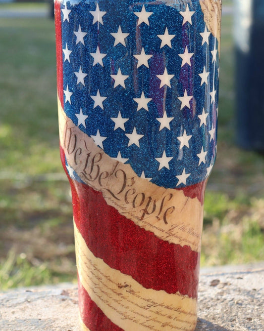 We The People Glitter Tumbler