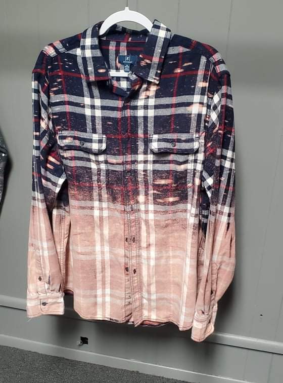 Distressed Bleached Flannel Shirt