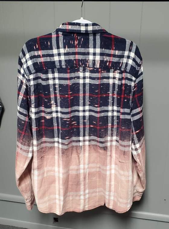 Distressed Bleached Flannel Shirt